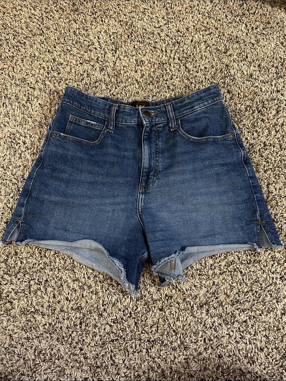 Lee Dark Blue Denim Cutoff Shorts